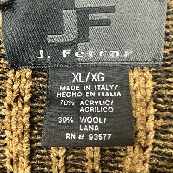 jf J. Ferrar Men’s Pullover Ribbed Chunky Knit Sweater Sz XL Multi Colors Italy - Picture 5 of 9